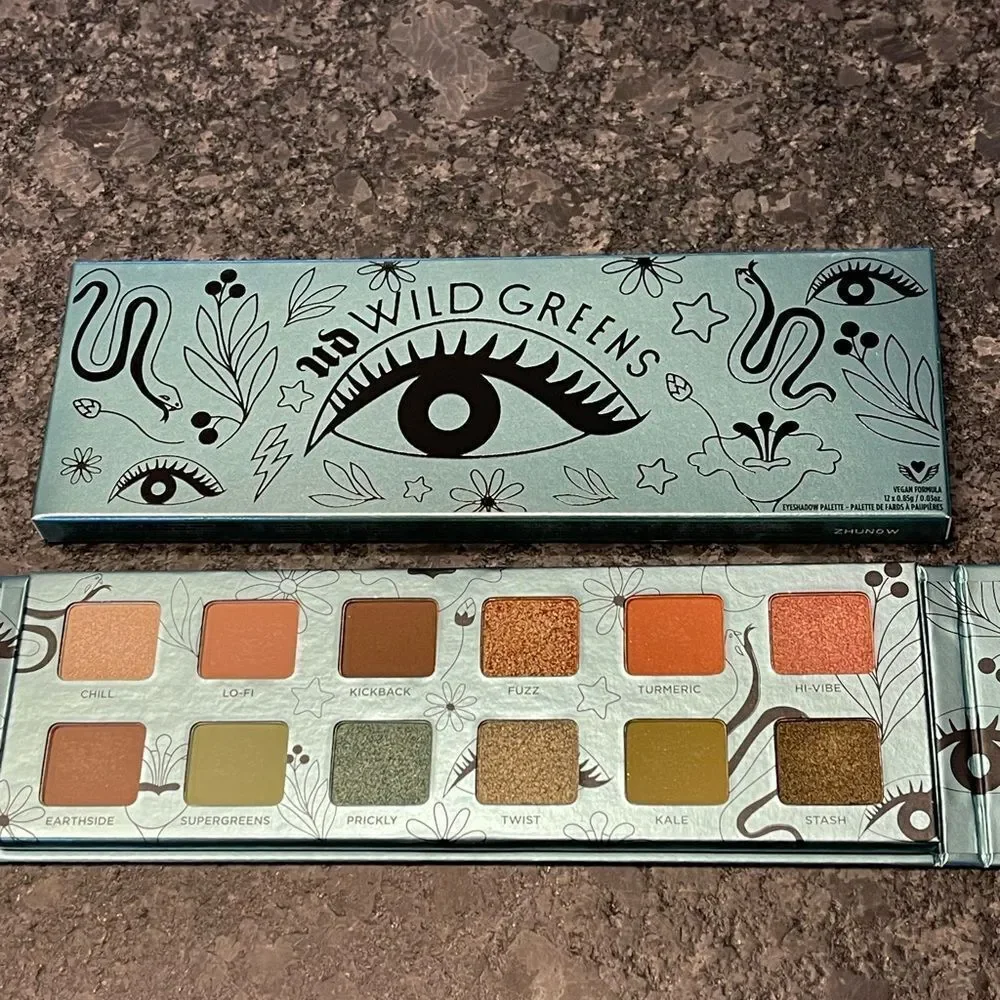 Urban Decay WILD GREENS EYESHADOW PALETTE intense pigment w/earth toned neutrals - Picture 2 of 9